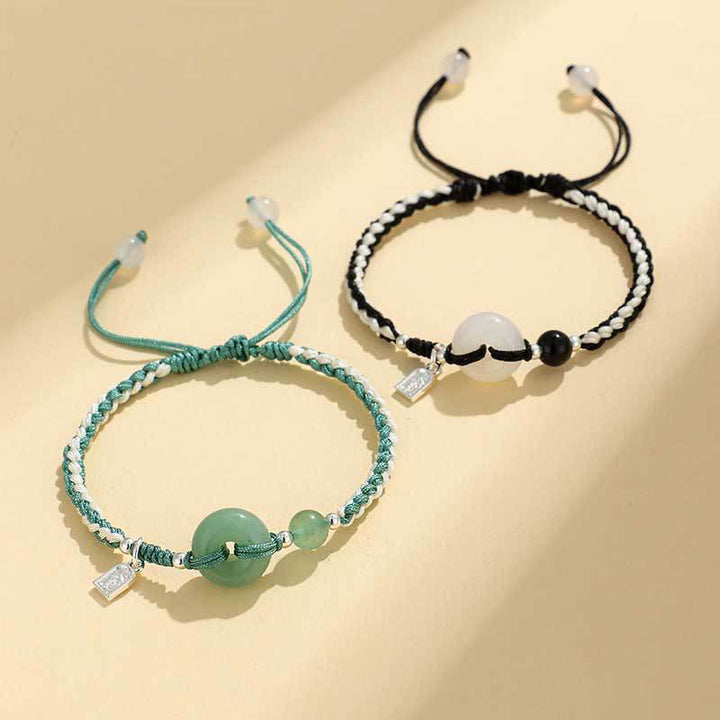 Pulsera de la suerte con hebilla de la paz de ágata aventurina verde y Buddha Stones - image 18