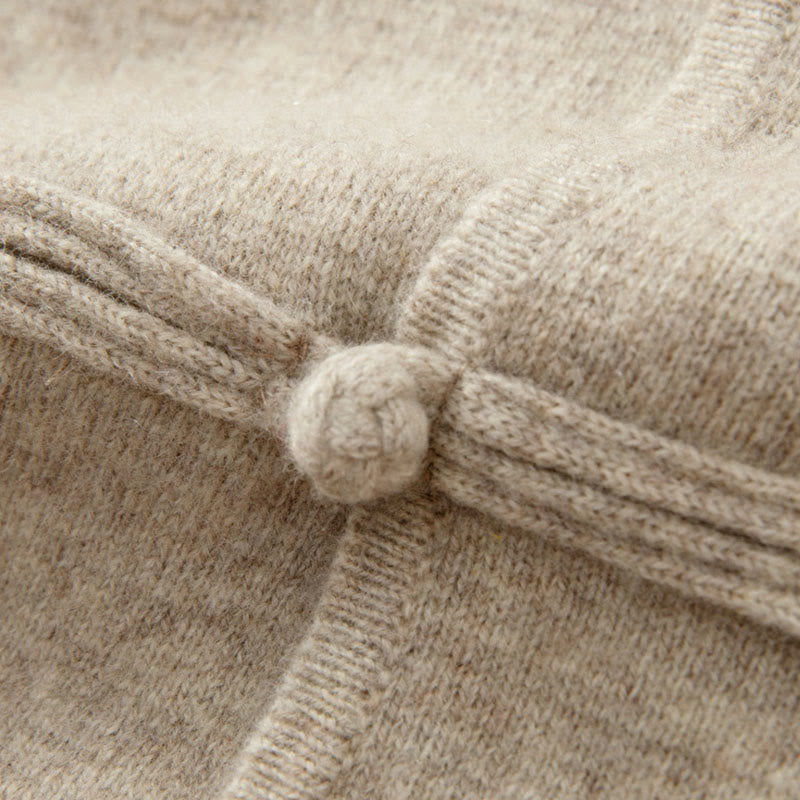 Suéter de lana de manga larga para hombre, color liso, con botones de rana chinos y Buddha Stones ( invierno). - image 11