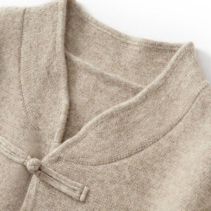 Suéter de lana de manga larga para hombre, color liso, con botones de rana chinos y Buddha Stones ( invierno). - image 10