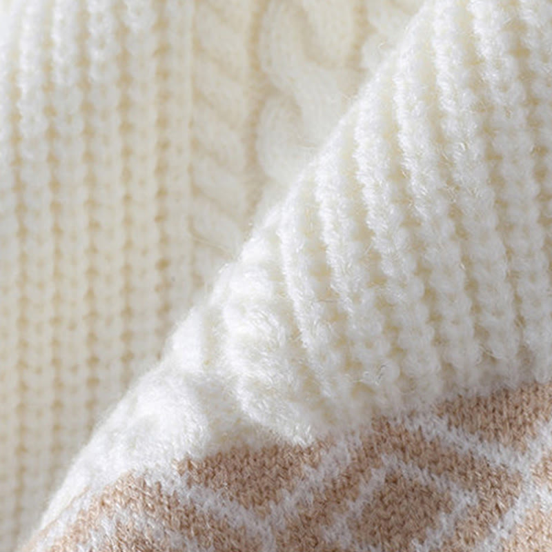 Suéter de punto étnico de manga larga para hombre con bolsillos y estampado jacquard de Buddha Stones - image 4