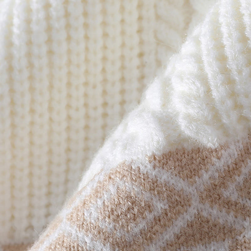 Suéter de punto étnico de manga larga para hombre con bolsillos y estampado jacquard de Buddha Stones - image 3