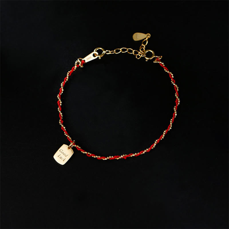 Pulsera de la suerte con hilo rojo y Buddha Stones en plata de ley 925  - Hilo rojo y plata de ley 925 (circunferencia de la muñeca: 22-26 cm) - image 0