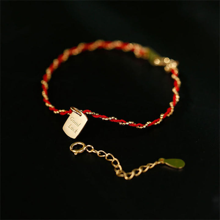 Pulsera de la suerte con hilo rojo y Buddha Stones en plata de ley 925  - image 1
