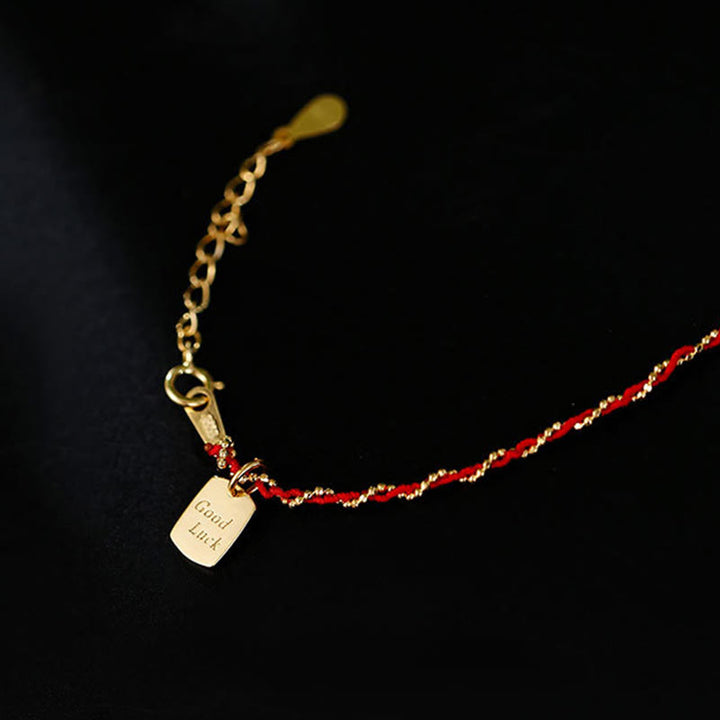 Pulsera de la suerte con hilo rojo y Buddha Stones en plata de ley 925  - image 3