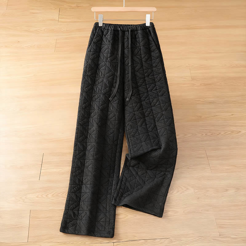 Pantalones térmicos de pierna ancha con cordón ajustable y bolsillos para mujer, de color liso, de Buddha Stones. - Negro - US8-10，UK/AU12-14，EU40-42 (2XL) - image 9
