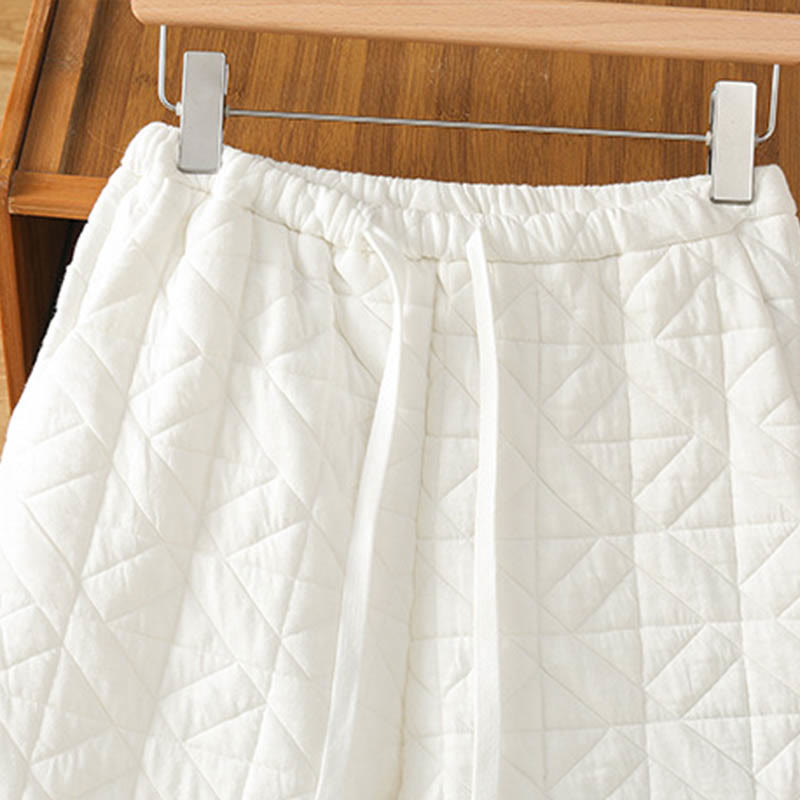 Pantalones térmicos de pierna ancha con cordón ajustable y bolsillos para mujer, de color liso, de Buddha Stones. - image 2