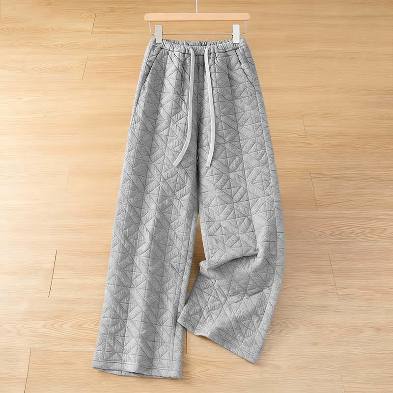 Pantalones térmicos de pierna ancha con cordón ajustable y bolsillos para mujer, de color liso, de Buddha Stones. - Plata - US8-10，UK/AU12-14，EU40-42 (2XL) - image 10
