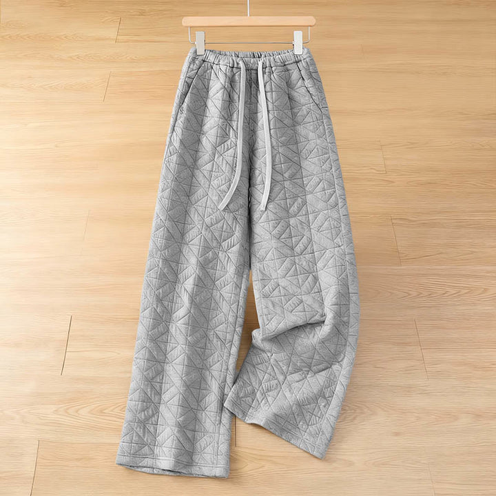 Pantalones térmicos de pierna ancha con cordón ajustable y bolsillos para mujer, de color liso, de Buddha Stones. - Plata - US8-10，UK/AU12-14，EU40-42 (2XL) - image 10