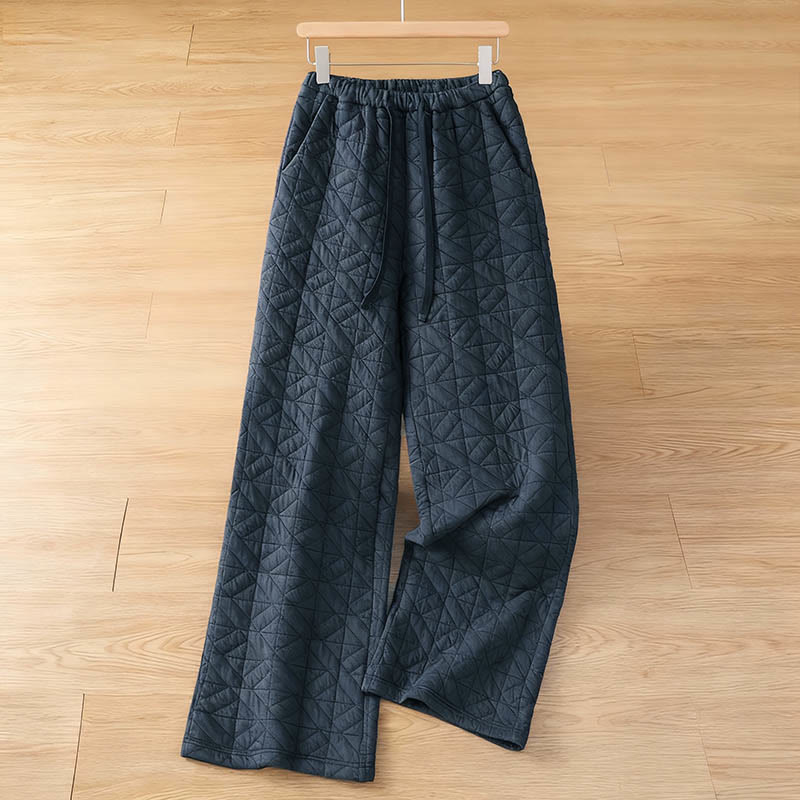 Pantalones térmicos de pierna ancha con cordón ajustable y bolsillos para mujer, de color liso, de Buddha Stones. - Azul medianoche - US8-10，UK/AU12-14，EU40-42 (2XL) - image 14