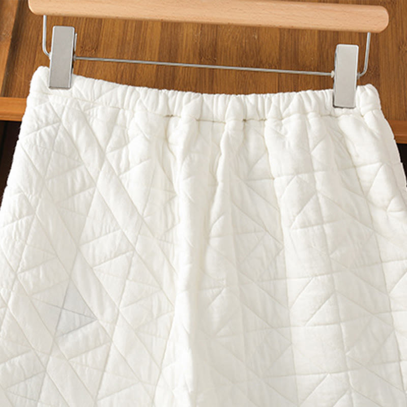 Pantalones térmicos de pierna ancha con cordón ajustable y bolsillos para mujer, de color liso, de Buddha Stones. - image 3