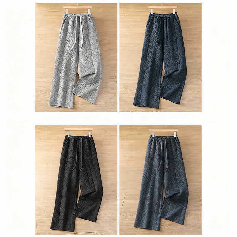 Pantalones térmicos de pierna ancha con cordón ajustable y bolsillos para mujer, de color liso, de Buddha Stones. - image 18