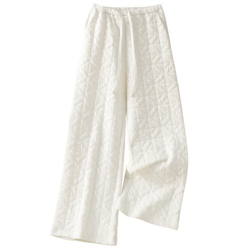 Pantalones térmicos de pierna ancha con cordón ajustable y bolsillos para mujer, de color liso, de Buddha Stones. - image 8