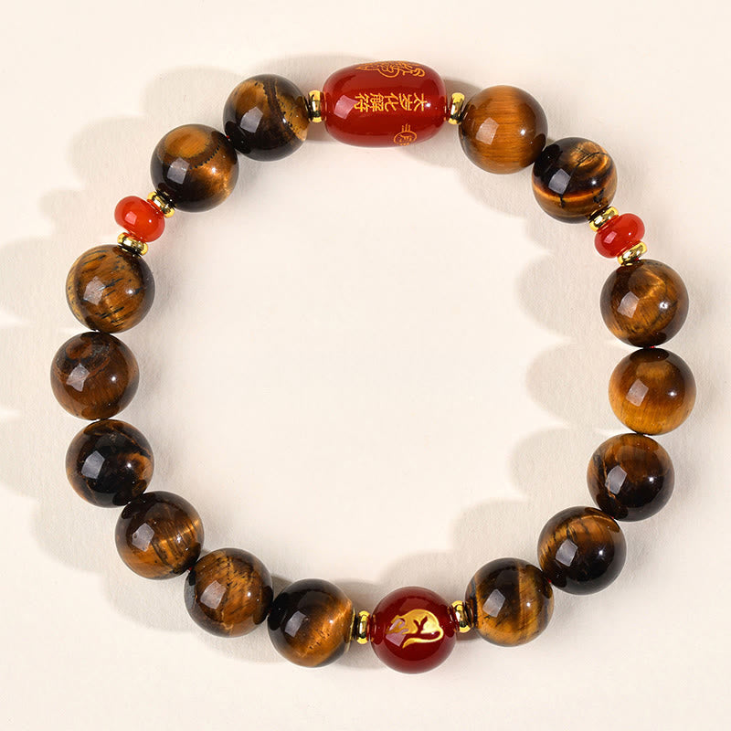 Pulsera protectora de ágata roja con ojo de tigre natural y Buddha Stones del zodiaco chino (12 unidades). - 10 mm (circunferencia de la muñeca 16-17 cm) - Rata - image 20
