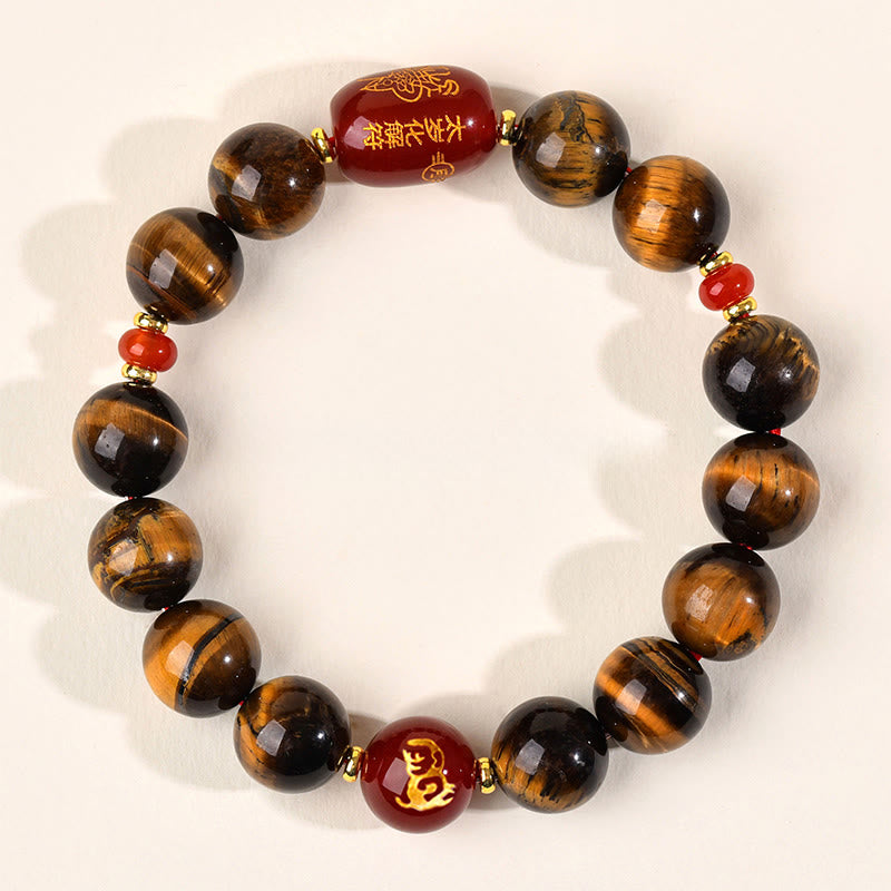 Pulsera protectora de ágata roja con ojo de tigre natural y Buddha Stones del zodiaco chino (12 unidades). - 12 mm (circunferencia de la muñeca 17-18 cm) - Mono - image 41
