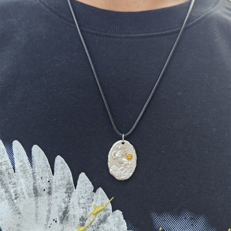 Collar con colgante de la prosperidad, de plata de ley 999, Buddha Stones , Año del Caballo, con cadena de plata de ley 925. - image 4