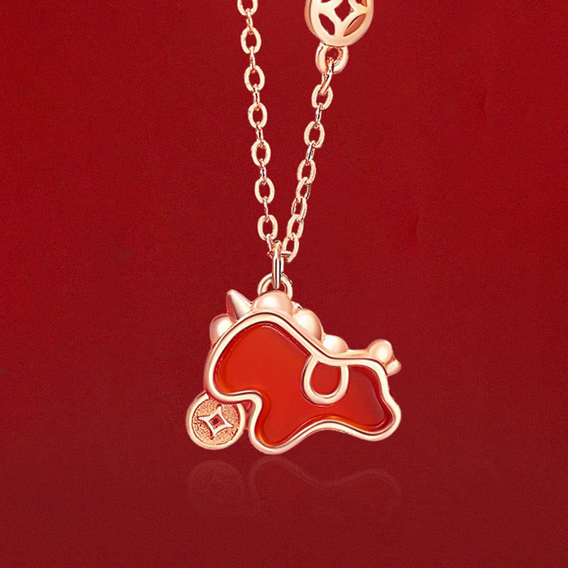 Pendientes asimétricos de protección con moneda de plata de ley 925 y Buddha Stones , con ágata roja, año del caballo. - image 17