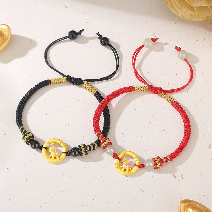 Collar con colgante de la suerte con hebilla de la paz y el personaje Fu, de plata de ley 925 con Buddha Stones y el año del caballo. - image 20