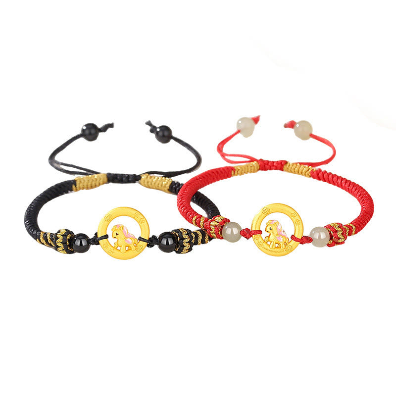 Collar con colgante de la suerte con hebilla de la paz y el personaje Fu, de plata de ley 925 con Buddha Stones y el año del caballo. - image 22