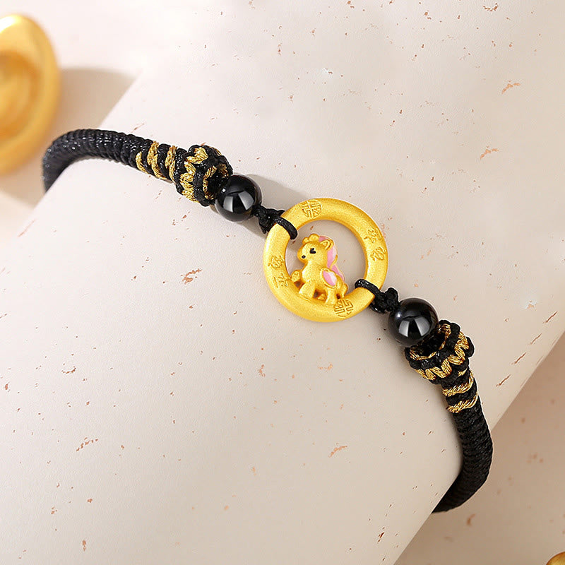 Collar con colgante de la suerte con hebilla de la paz y el personaje Fu, de plata de ley 925 con Buddha Stones y el año del caballo. - Pulsera de hilo negro con forma de caballo - image 15