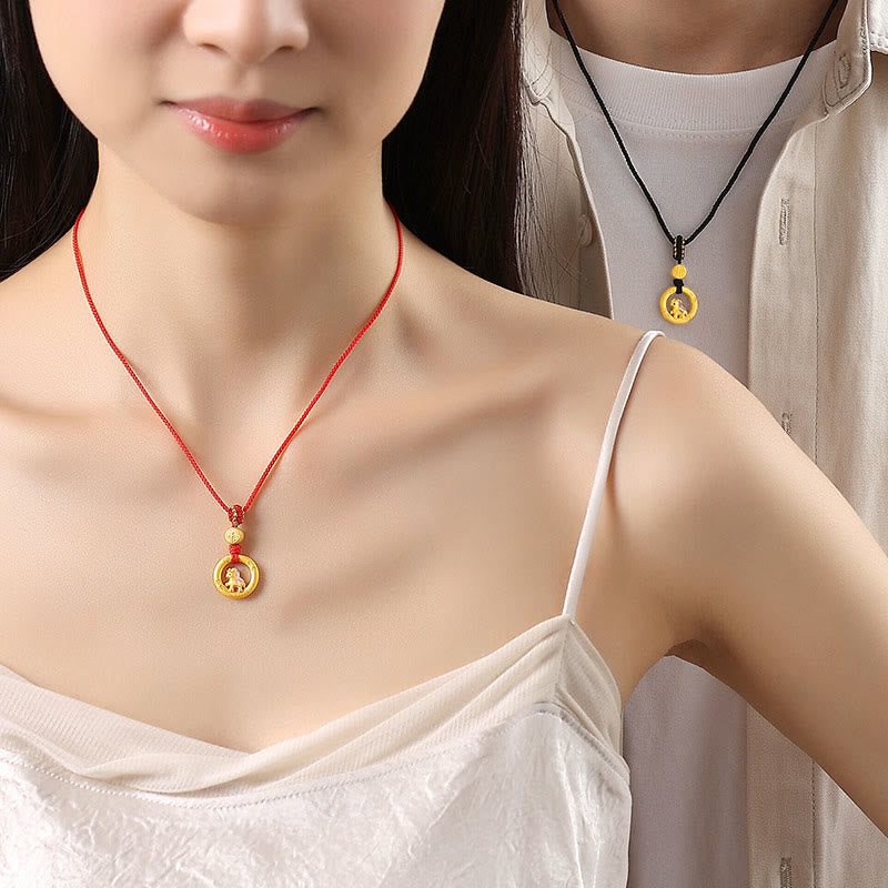 Collar con colgante de la suerte con hebilla de la paz y el personaje Fu, de plata de ley 925 con Buddha Stones y el año del caballo. - image 14