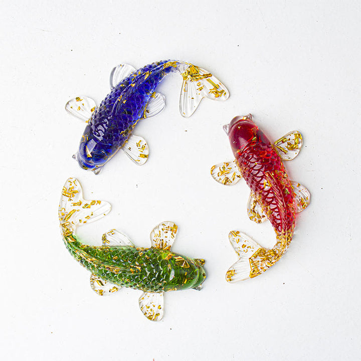 Decoración de la suerte con Buddha Stones, peces koi, cristales y resina epoxi.  - image 0
