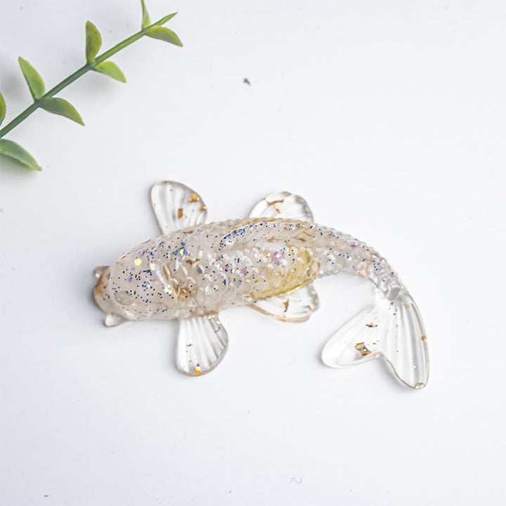 Decoración de la suerte con Buddha Stones, peces koi, cristales y resina epoxi.  - Turquesa blanca (60*40*20 mm) - image 18