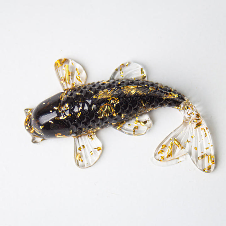 Decoración de la suerte con Buddha Stones, peces koi, cristales y resina epoxi.  - Obsidiana negra (60*40*20 mm) - image 6