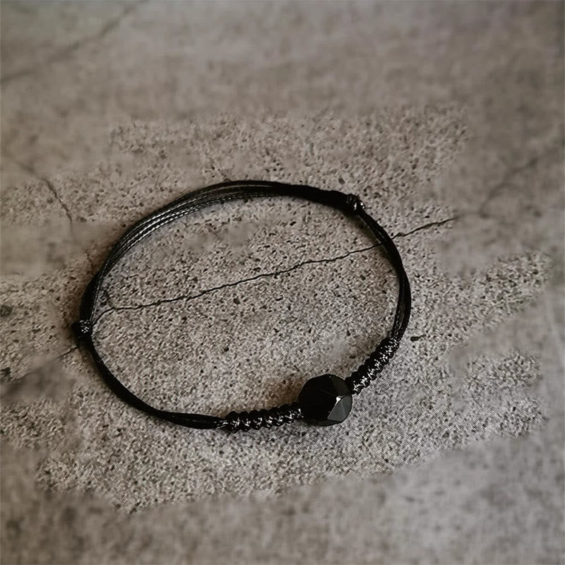 Pulsera de fuerza trenzada con hilo de obsidiana negra natural y Buddha Stones - image 8