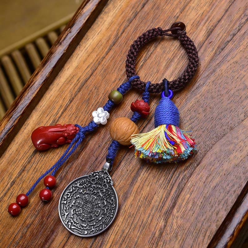 Buddha Stones, Zodiaco Chino, Nueve Palacios, Ocho Diagramas, Cuenta Dzi de Buda, Llavero de la Serenidad - Loto - image 1