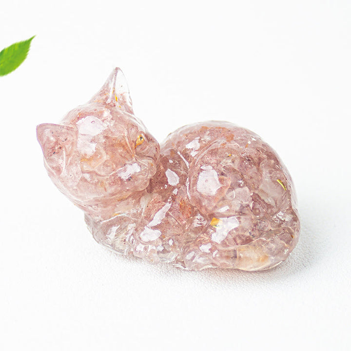 Buddha Stones, fragmento de cristal, resina epoxi, decoración pequeña con forma de gato.  - image 11