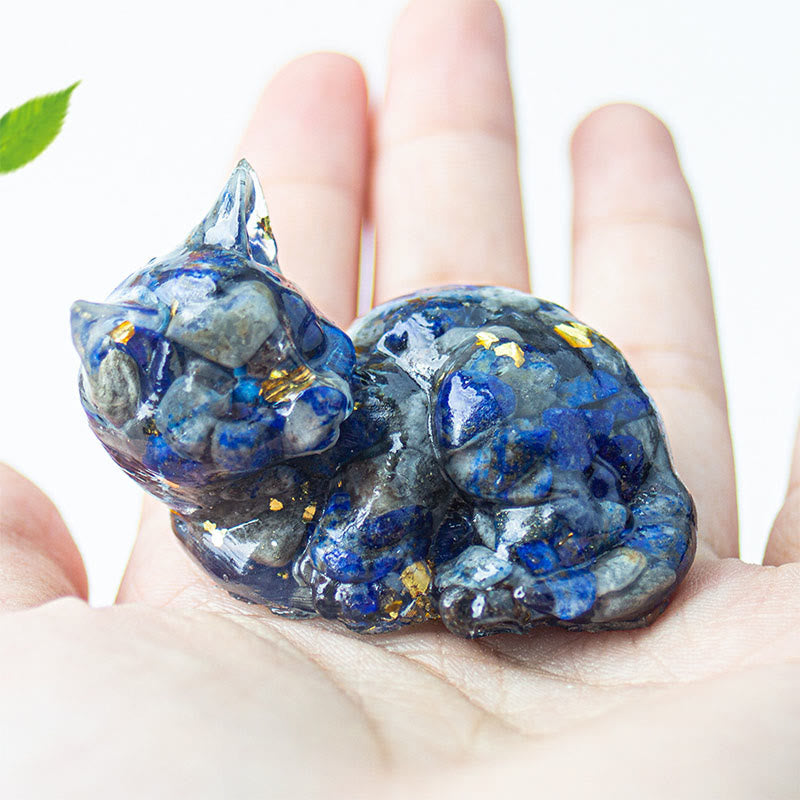 Buddha Stones, fragmento de cristal, resina epoxi, decoración pequeña con forma de gato.  - image 4