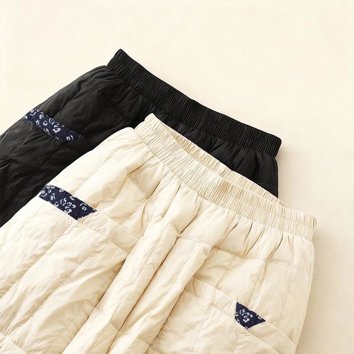 Pantalones térmicos de algodón con patchwork y bolsillos para mujer, con Buddha Stones. - image 14