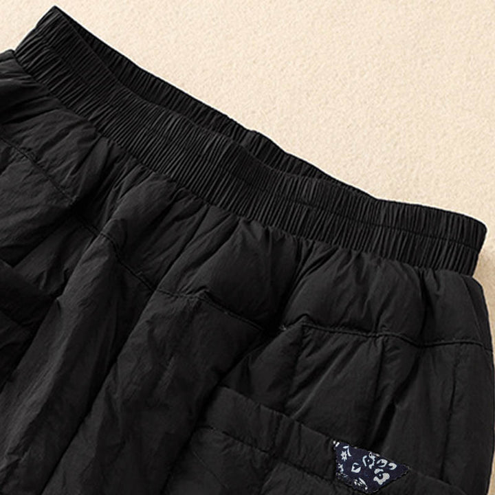 Pantalones térmicos de algodón con patchwork y bolsillos para mujer, con Buddha Stones. - image 9