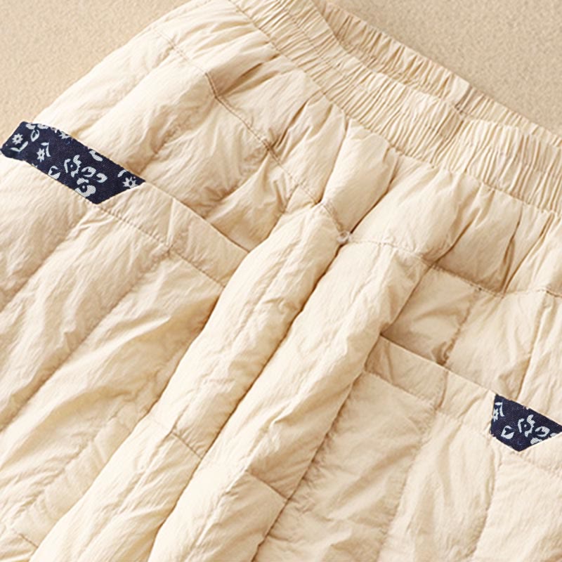 Pantalones térmicos de algodón con patchwork y bolsillos para mujer, con Buddha Stones. - image 2