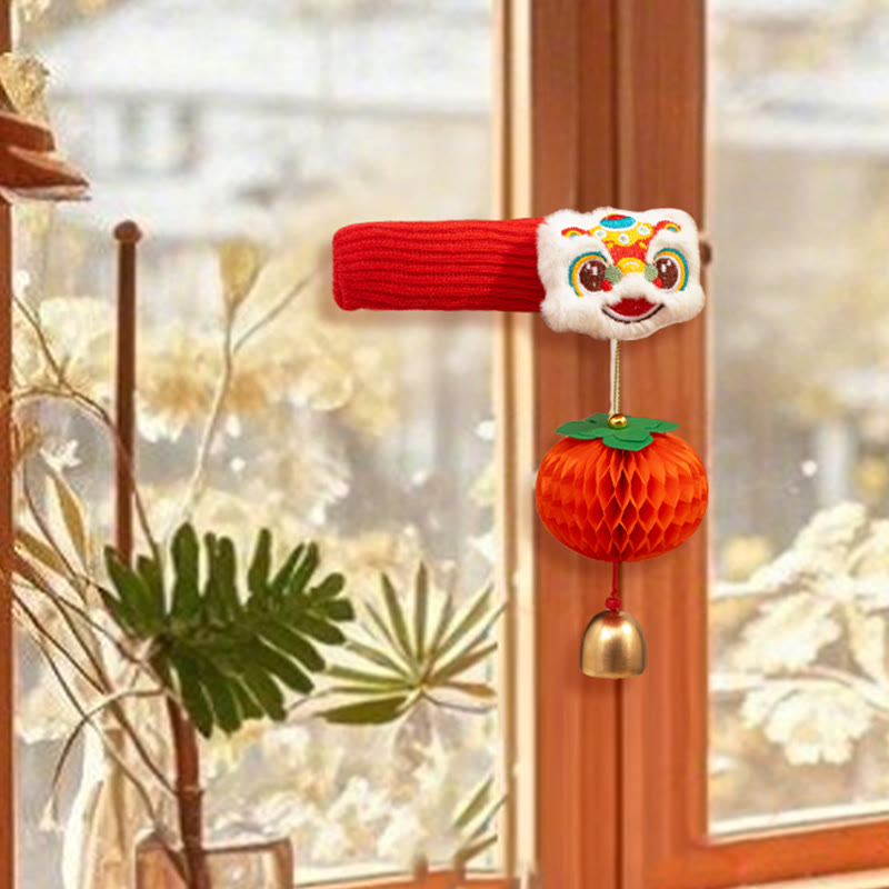 Buddha Stones Año del Caballo León Danzante Personaje Fu Manija de Puerta Decoración de Bendición - image 9