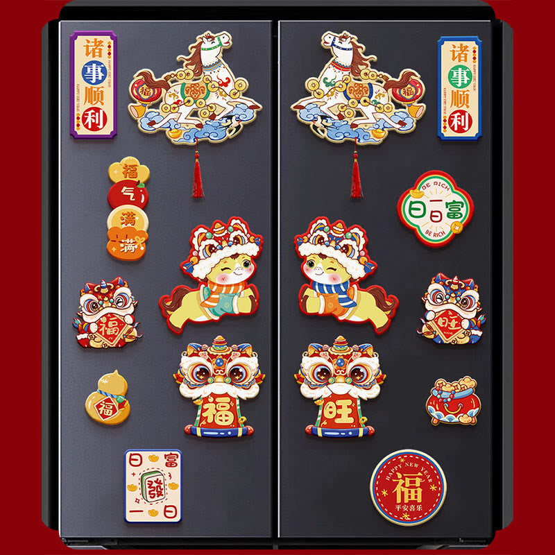 Buddha Stones Año del Caballo Imán para nevera Decoración de bendiciones para la parte trasera - image 13