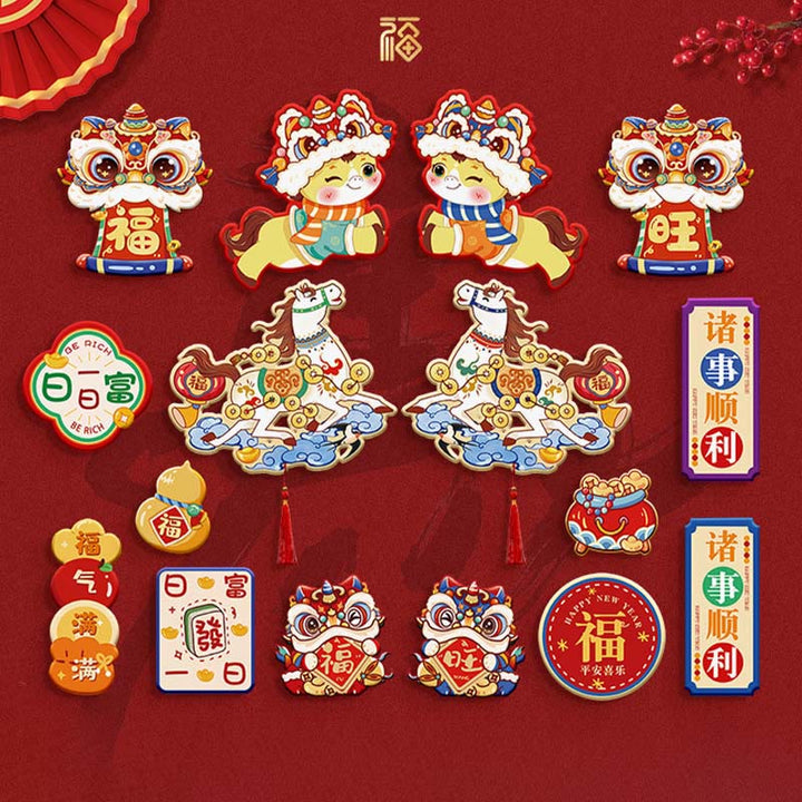 Buddha Stones Año del Caballo Imán para nevera Decoración de bendiciones para la parte trasera - Juego de 16 piezas 3 y juego 4 - image 12