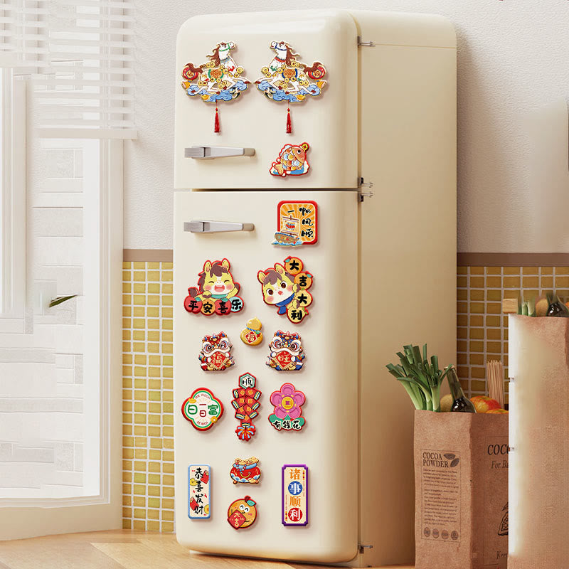 Buddha Stones Año del Caballo Imán para nevera Decoración de bendiciones para la parte trasera - image 10