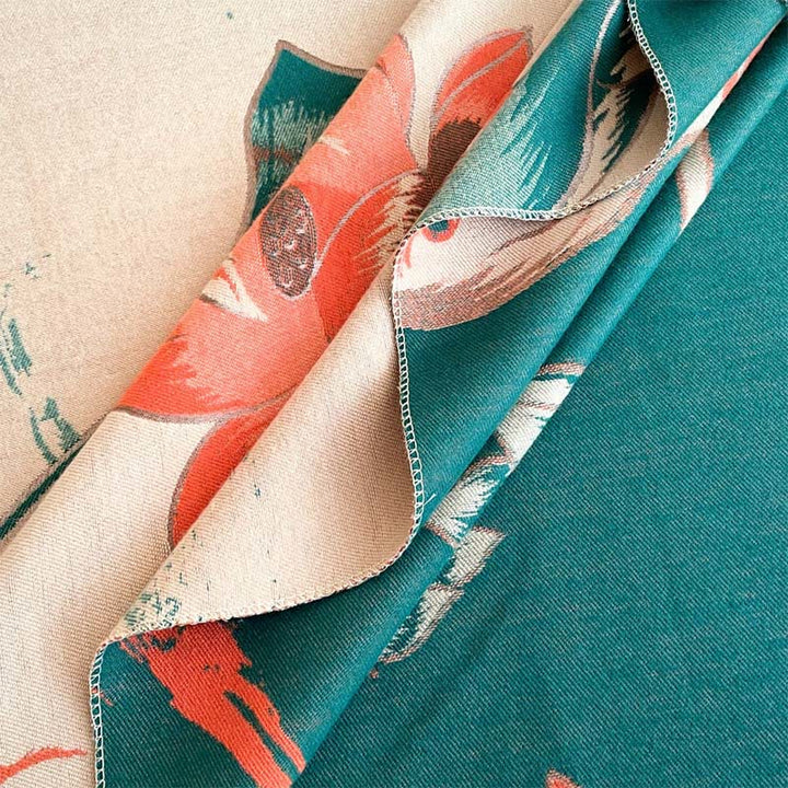 Bufanda/chal acogedor con estampado de Buddha Stones, loto, peces koi y libélulas otoñales - image 7