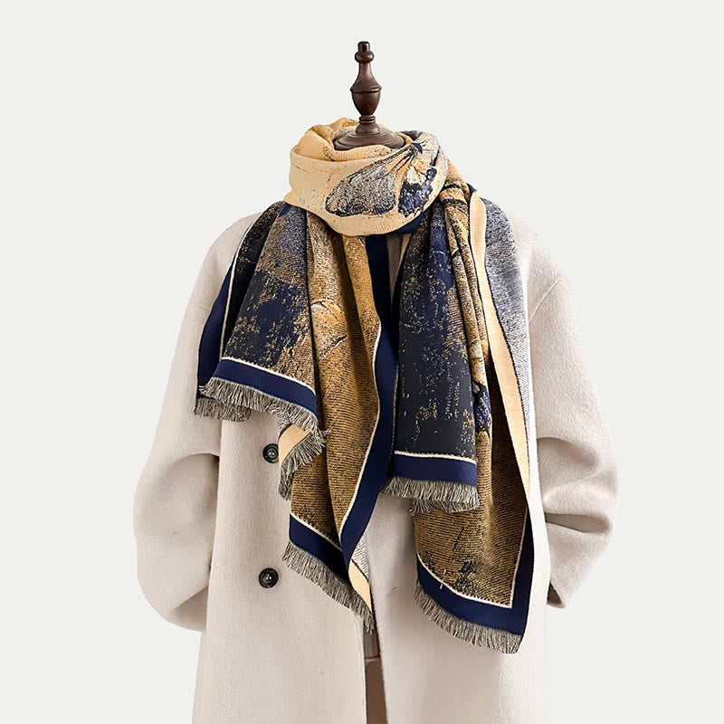 Bufanda/chal suave con estampado de mariposas y magnolias de invierno con Buddha Stones - image 6