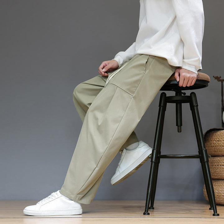 Pantalones bombachos cortos de algodón de color liso para hombre con estampado de Buddha Stones y bolsillos. - image 8