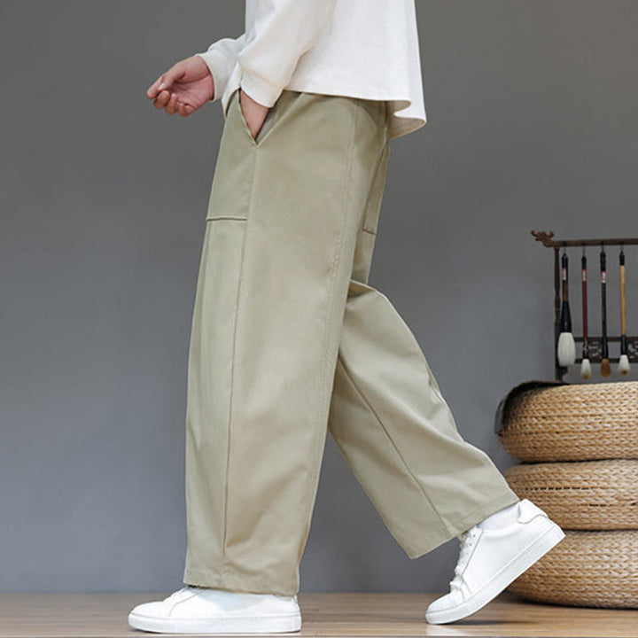 Pantalones bombachos cortos de algodón de color liso para hombre con estampado de Buddha Stones y bolsillos. - image 6