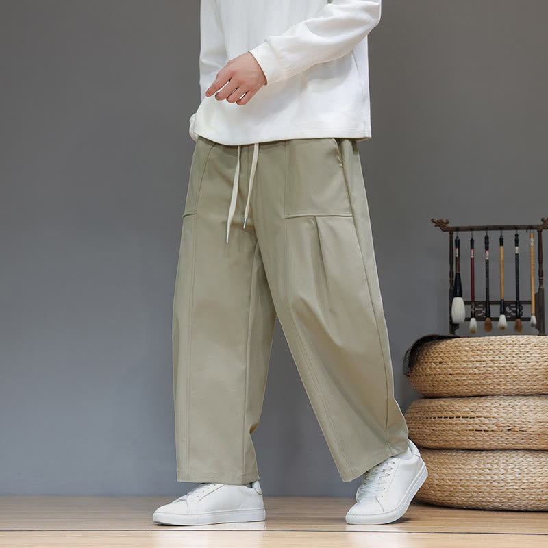 Pantalones bombachos cortos de algodón de color liso para hombre con estampado de Buddha Stones y bolsillos. - image 5