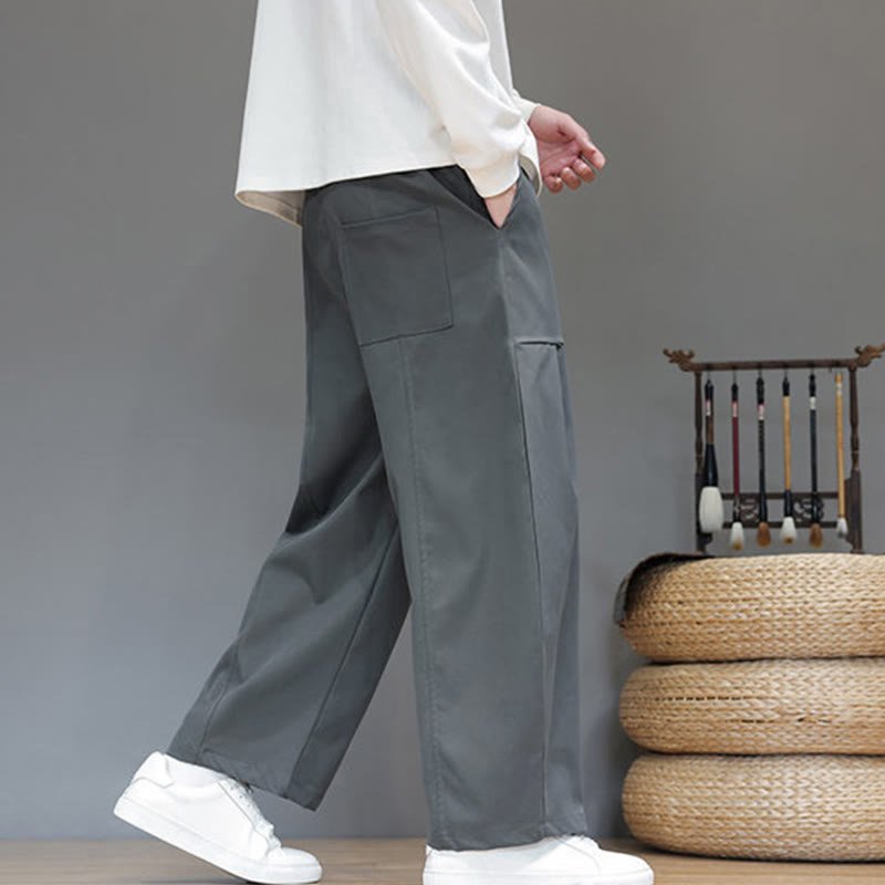 Pantalones bombachos cortos de algodón de color liso para hombre con estampado de Buddha Stones y bolsillos. - image 13