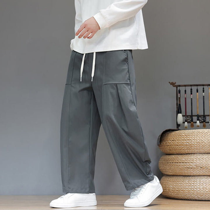 Pantalones bombachos cortos de algodón de color liso para hombre con estampado de Buddha Stones y bolsillos. - image 10