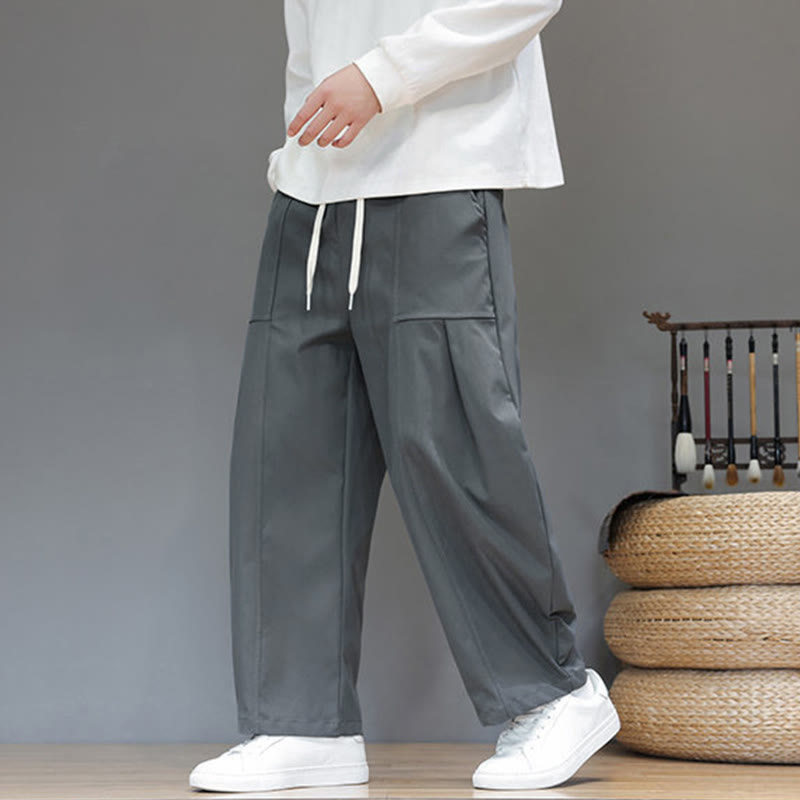 Pantalones bombachos cortos de algodón de color liso para hombre con estampado de Buddha Stones y bolsillos. - image 10