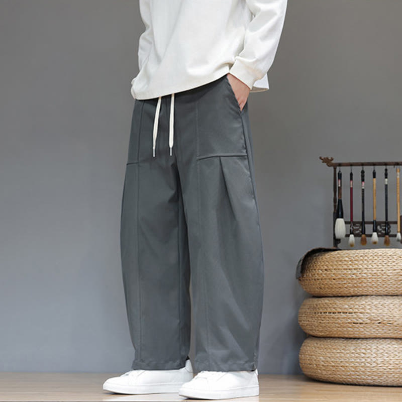 Pantalones bombachos cortos de algodón de color liso para hombre con estampado de Buddha Stones y bolsillos. - image 11