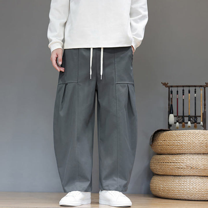 Pantalones bombachos cortos de algodón de color liso para hombre con estampado de Buddha Stones y bolsillos. - Gris - US/UK/AU46, EU56 (5XL) - image 9