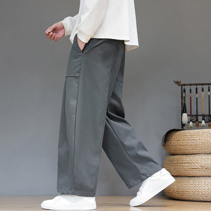 Pantalones bombachos cortos de algodón de color liso para hombre con estampado de Buddha Stones y bolsillos. - image 15