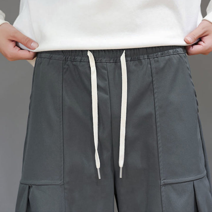 Pantalones bombachos cortos de algodón de color liso para hombre con estampado de Buddha Stones y bolsillos. - image 18